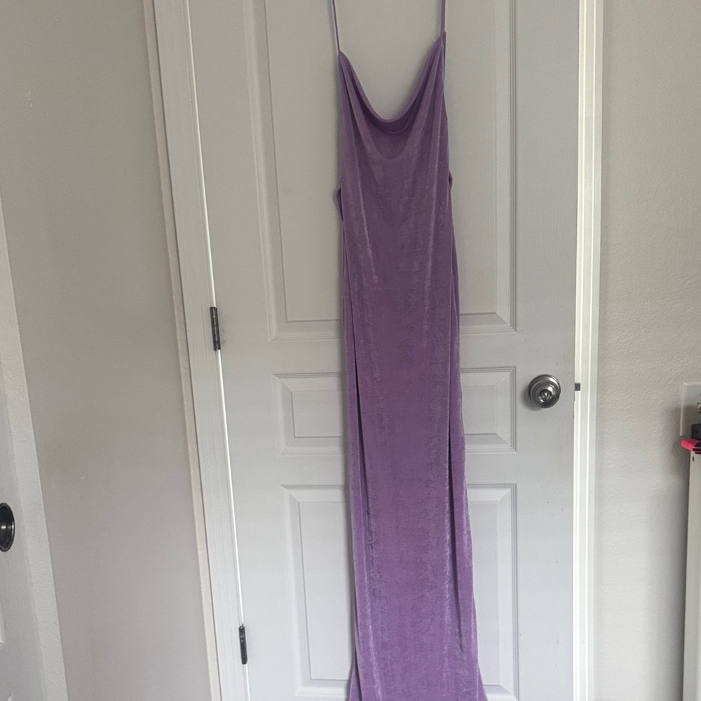 Lavender Backless Prom Dress